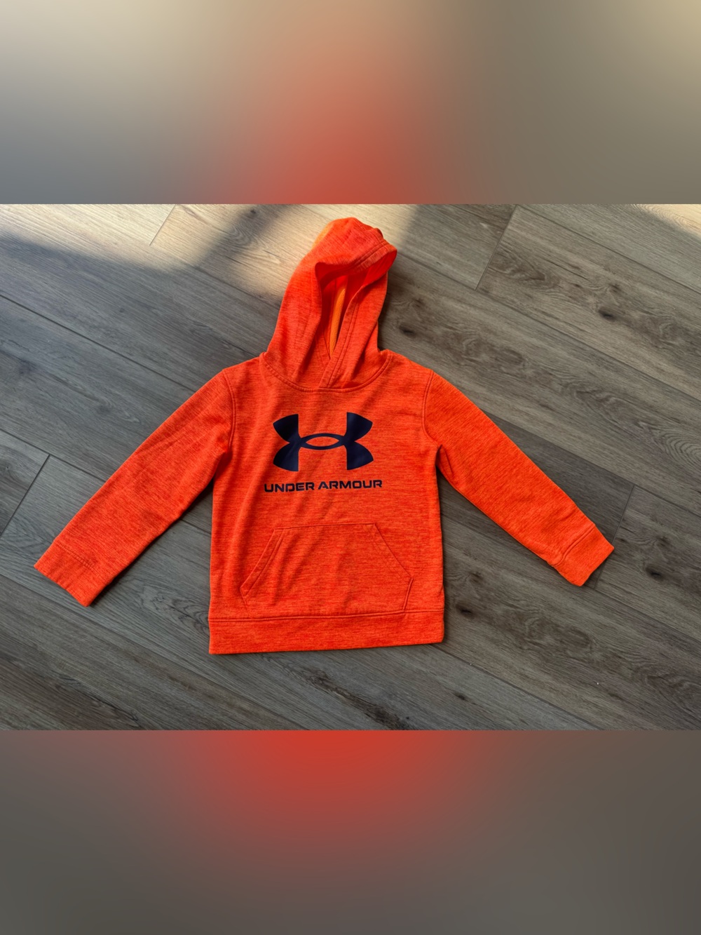 boys orange Under Armour hoodie - size 6